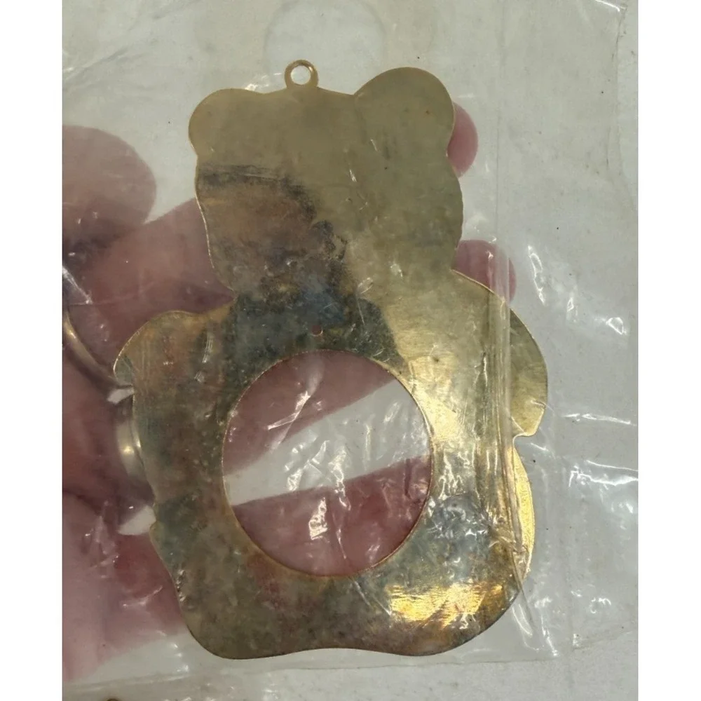 VTG Gloria Duchin Bear-shaped Gold-tone Metal‎ Picture Frame Ornament 1980s x5